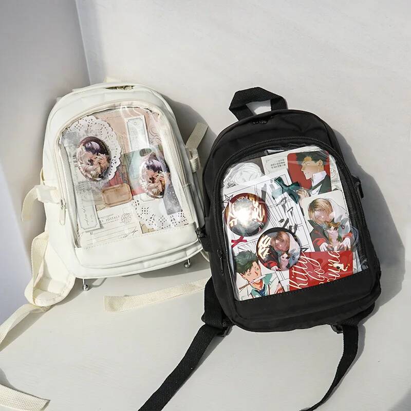 Y2K Cute Mini Backpack Women Fashion ItaBag Sweet Girl Transparent Rucksack DIY Personality Display Knapsack Lolita Shoulder Bag