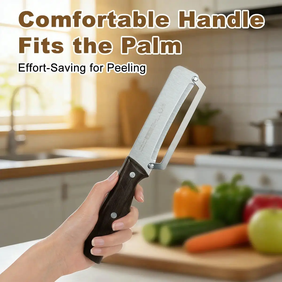 Stainless Steel Multipurpose Peeler with Sharp Blade - Commercial Peeling Tool for Sugarcane, Pineapple, Vegetables & Fruits, Durable Integrated Design Kitchen Utensil