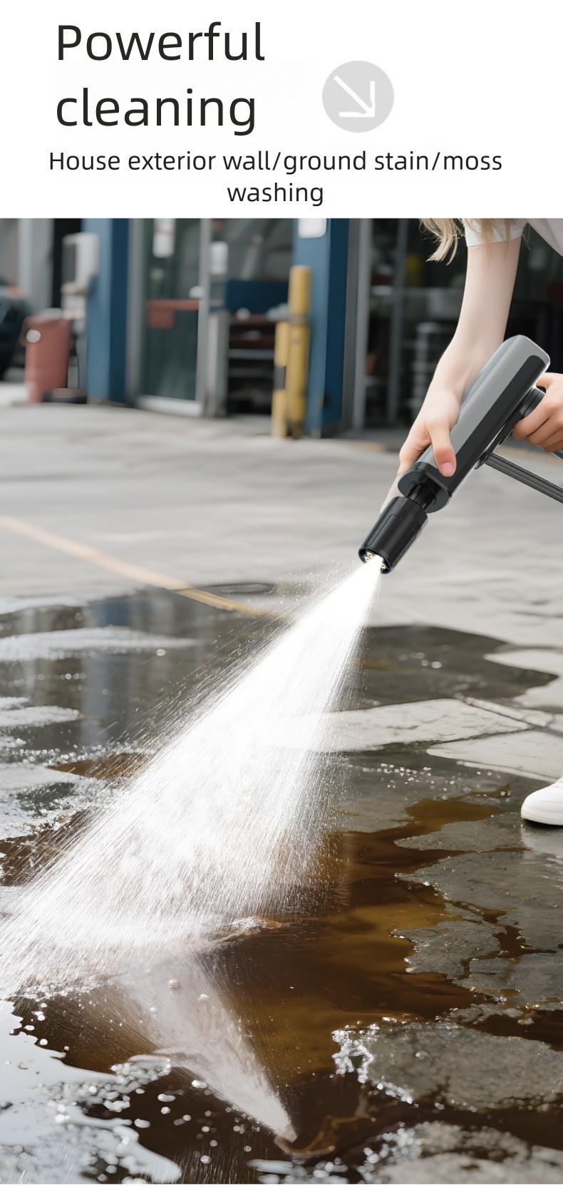 Cordless High Pressure Car Wash Gun, Foldable Portable High Power Washer, Rechargeable Lithium Battery Automatic Cleaning Gun