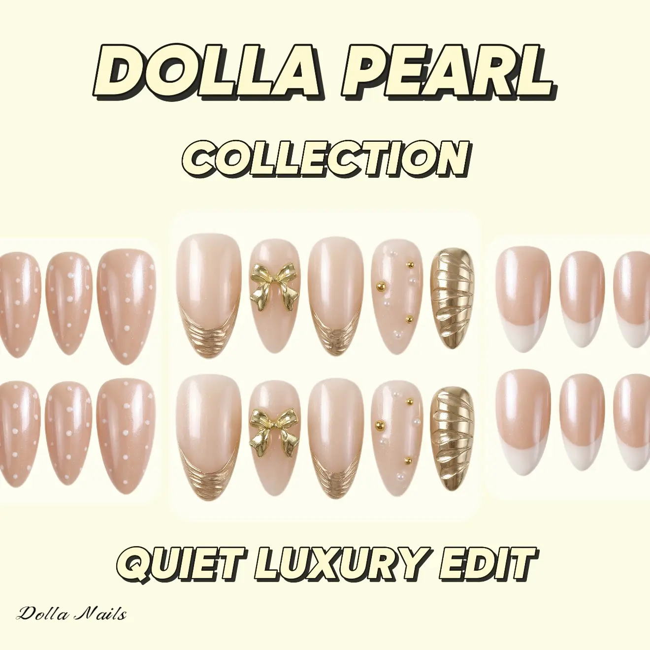 Dolla Nails Reusable Press On Nails for Women, Handmade 3D Nail Art, Luxury Fake Nails with Salon Quality Gel Finish, Easy DIY Nail Kit for Home, Office & Events