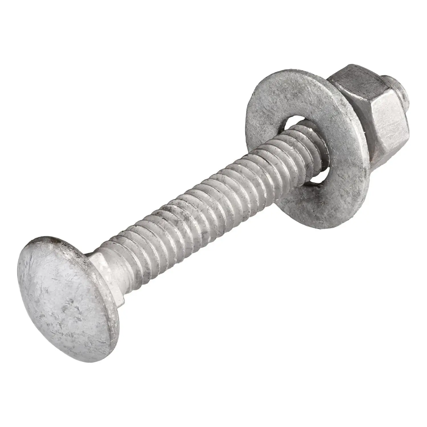 5/16" x 2" Hot Dip Galvanized Grade 307A Carriage Bolt Kit, 50 Pack, Includes 5/16" USS Flat Washers & 5/16"-18 Hex Nuts, Heavy Duty for Exterior Construction Use