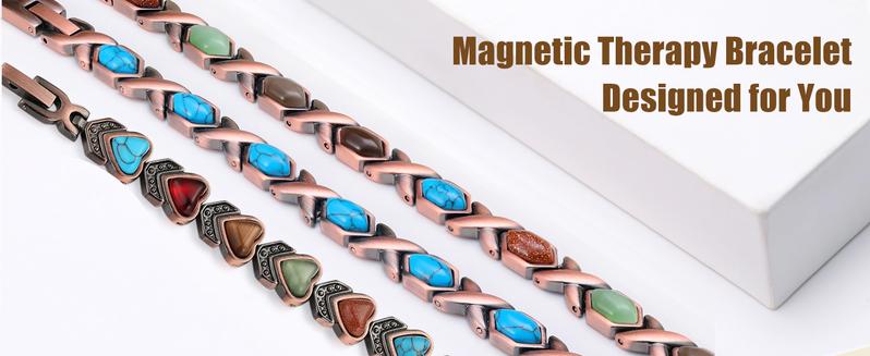 Jecanori Copper Bracelet for Women, Pure Copper Magnetic Bracelets ,Natural Unique Gemstone,Gifts for Women Trendy Stack Bangle Trendy Jewellery Accessories