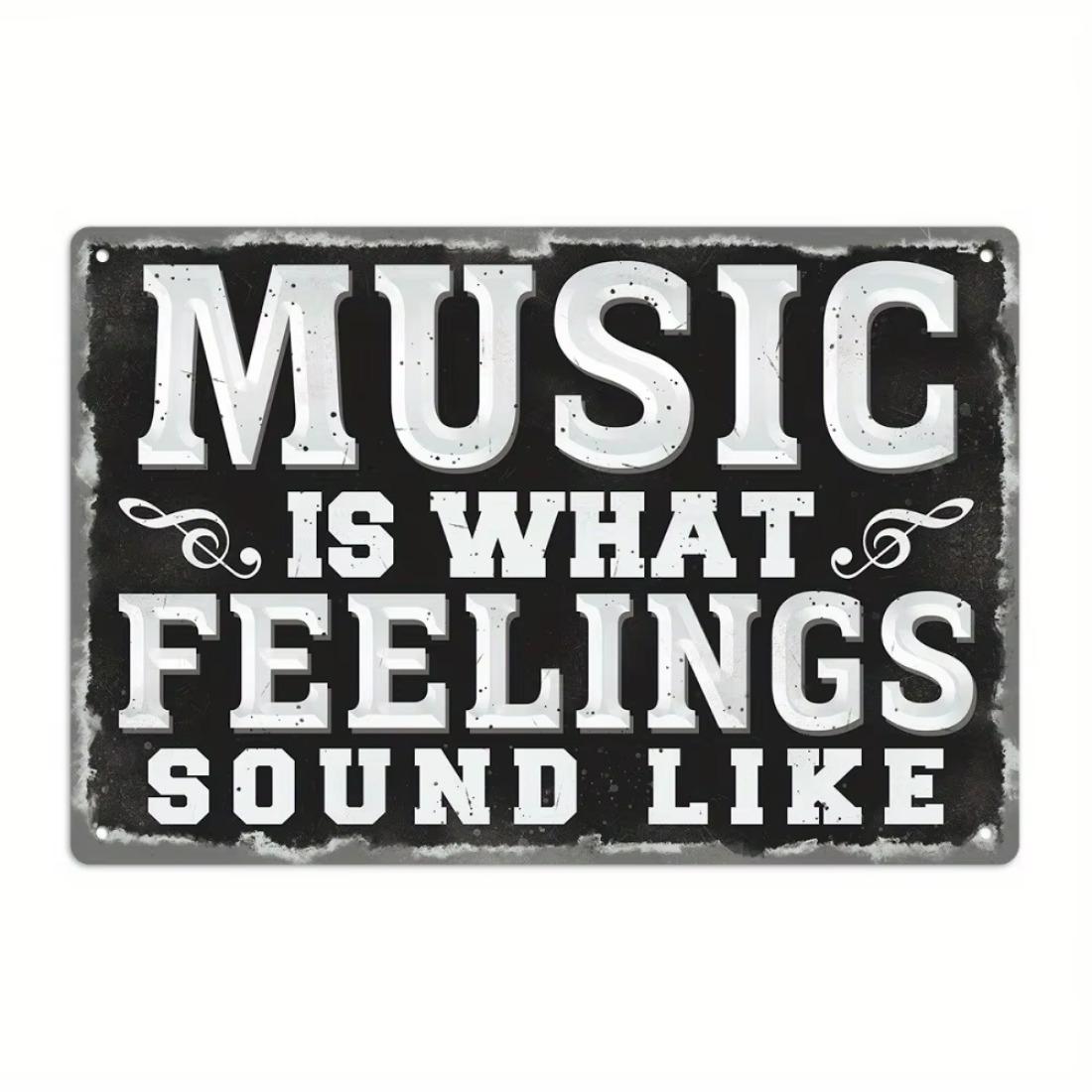 Vintage Music Themed Metal Sign, Wall Decor for Music Lovers, Wall Art for Coffee Bar & Home Decor, Perfect Gift for Coffee Bar & Home Decor