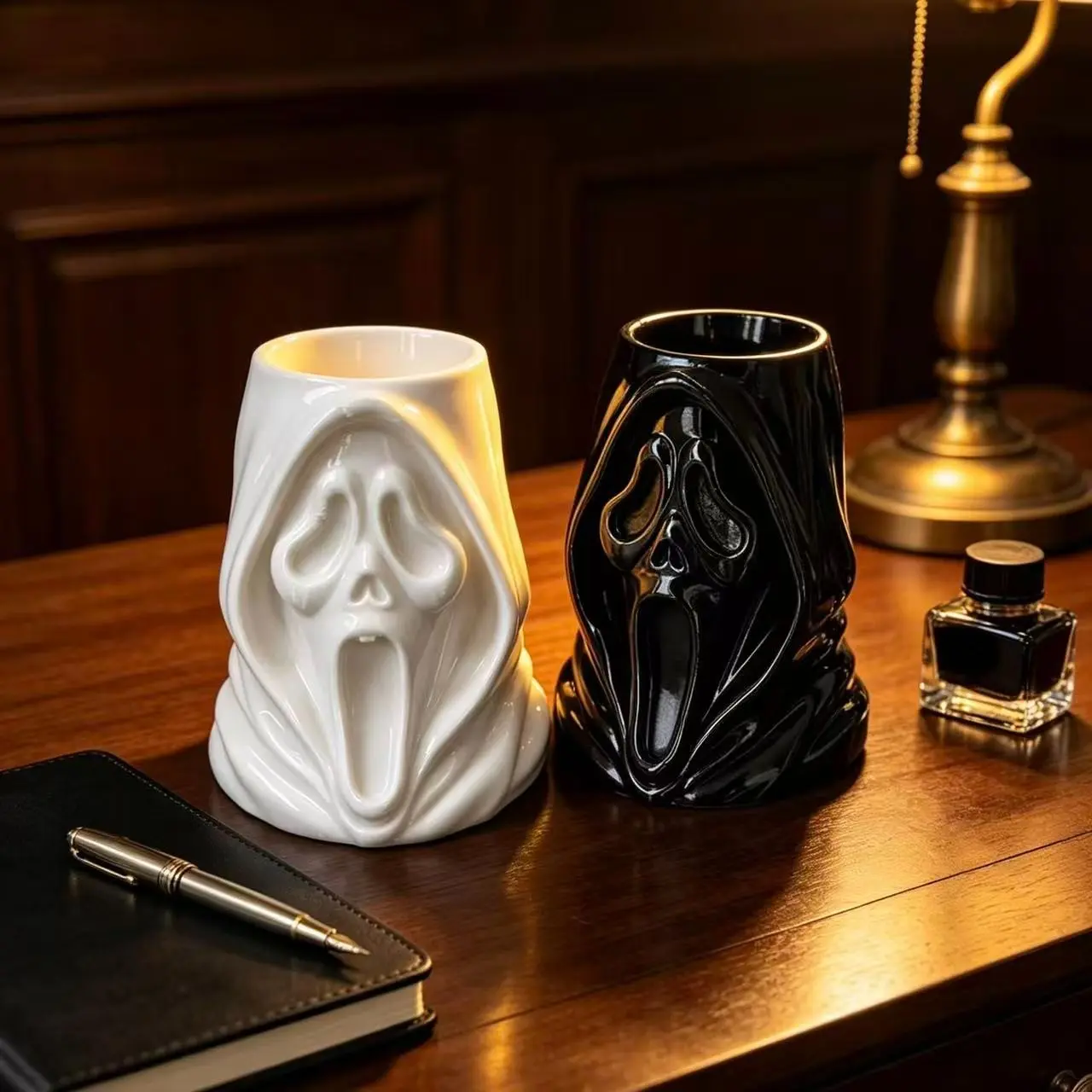 Halloween Ghost Pen Holder, Creative Plastic Craft, 3D Printed Pla Material, Unique Desktop Decor, Perfect Gift, Office Home Accessory
