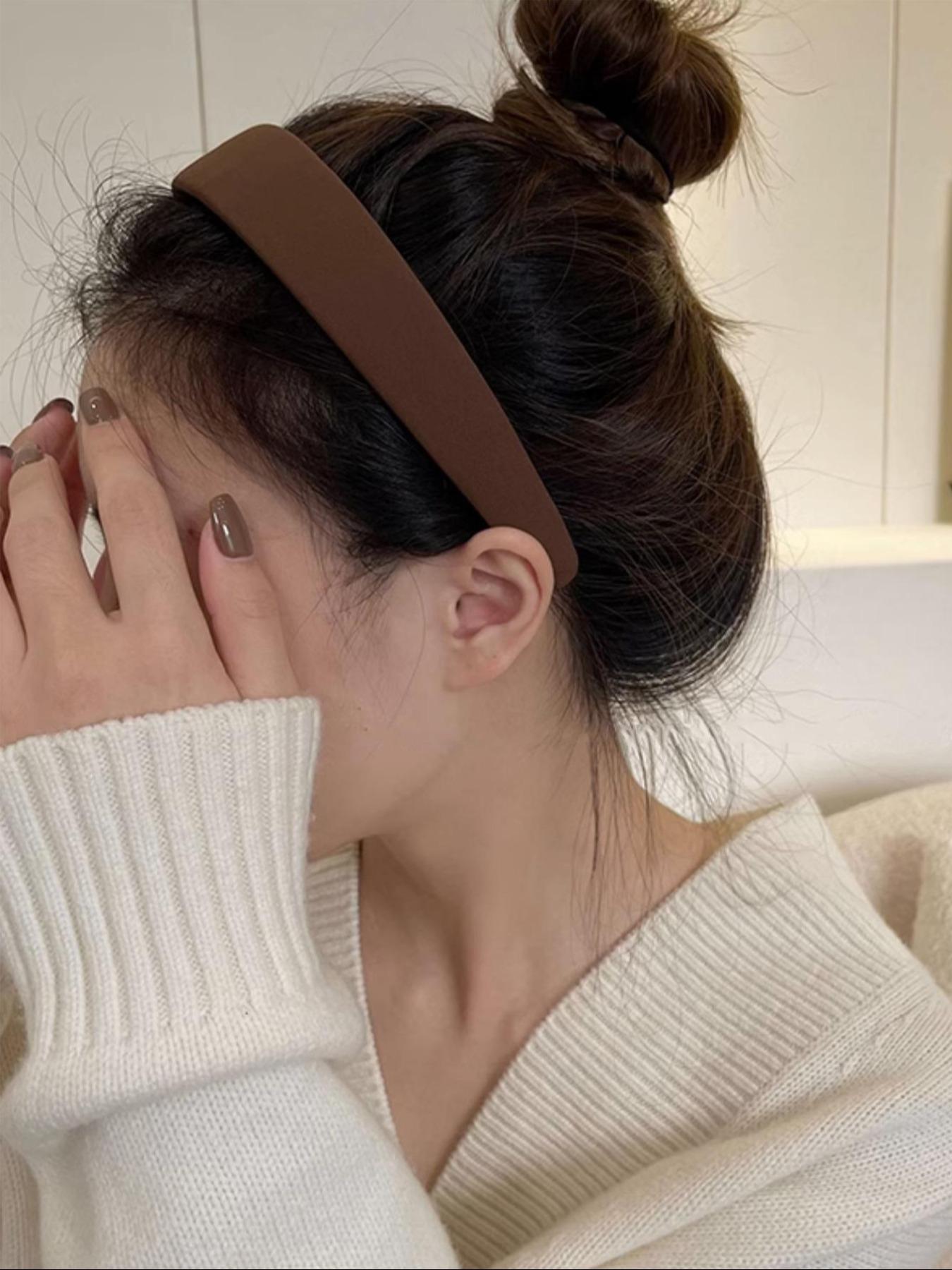 Solid Color Wide Band Hair Hoop, Elegant Hair Accessories for Women & Girls, Minimalist Headwear Suitable for Thick Hair, Headbands Women, Soft Headband