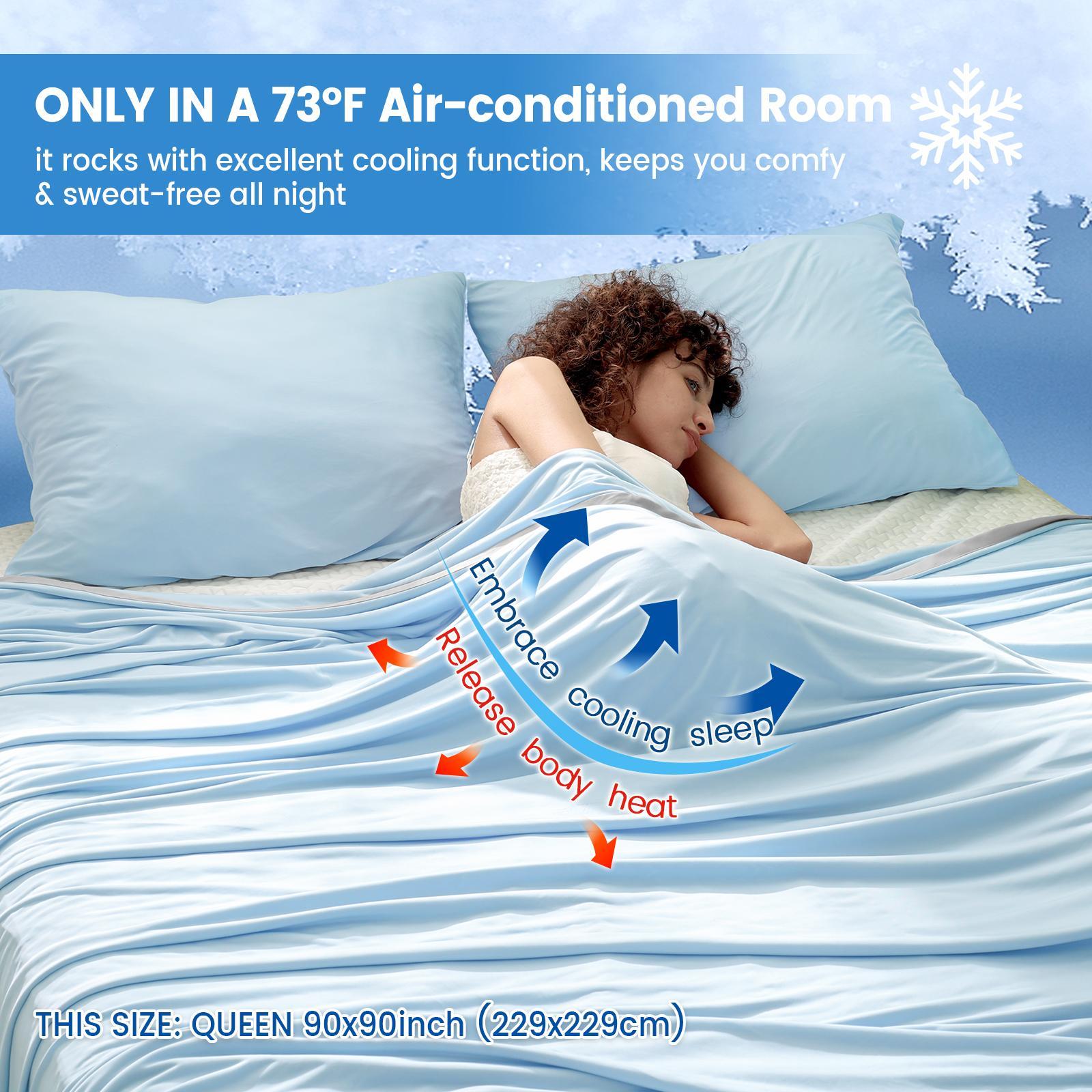 Summer Cooling Blanket, Machine Washable Blanket, Cold Air Conditioning Nylon Blanket, Lightweight Breathable Soft Cooling Smooth Blankets for Sleeping, Cozy Room Accessories, Mother's Day Gifts, Bedroom Accessories #GLOBAL PICKS