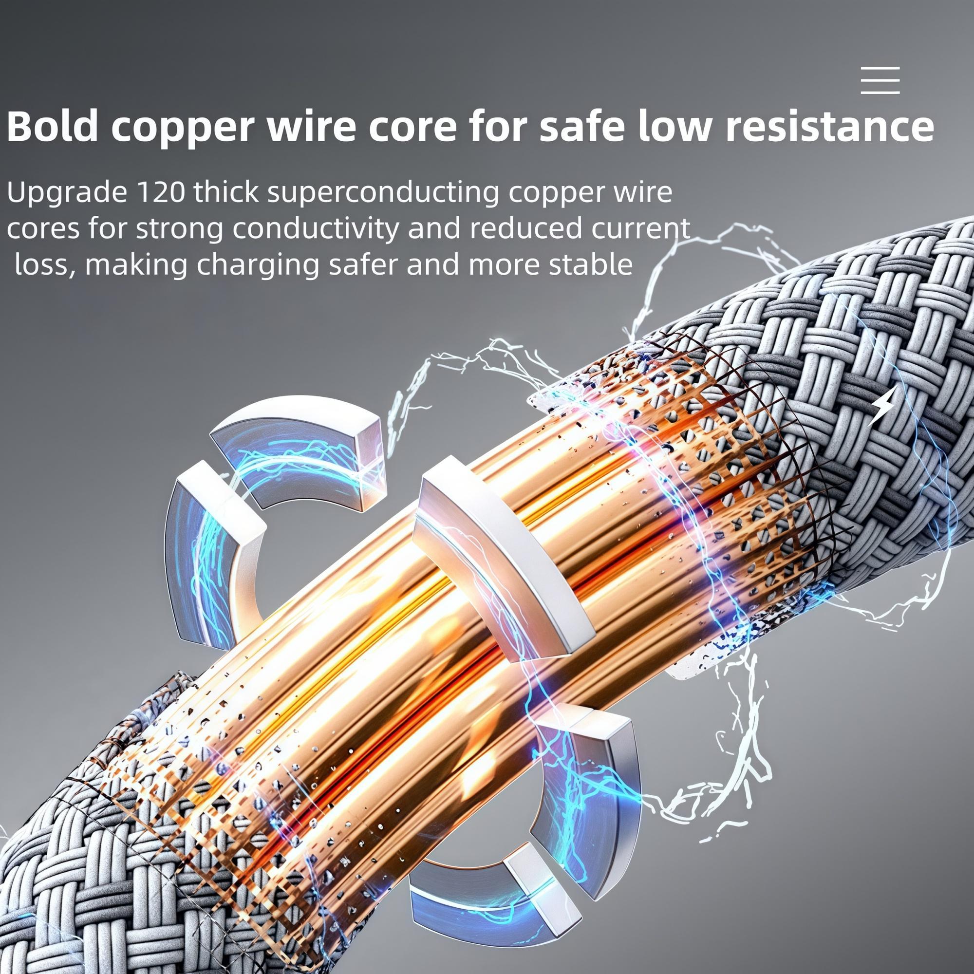 100W Multi-purpose Fast Charging Data Cable, Multifunctional 3 in 1 Fast Charging Cable, Phone Accessories for Huawei, Apple, Android, Electronic, Fast Charging Supported