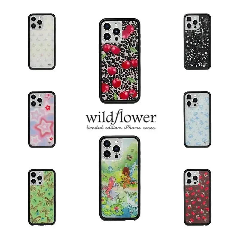 Wildflower x Ming Lee Simmons x Taylor Giavasis Cherry Print Protective Phone Case for Multi-Model iPhone Series (12,13,14,15,16 Pro Max Plus) Chocolate Cherries Design Cover