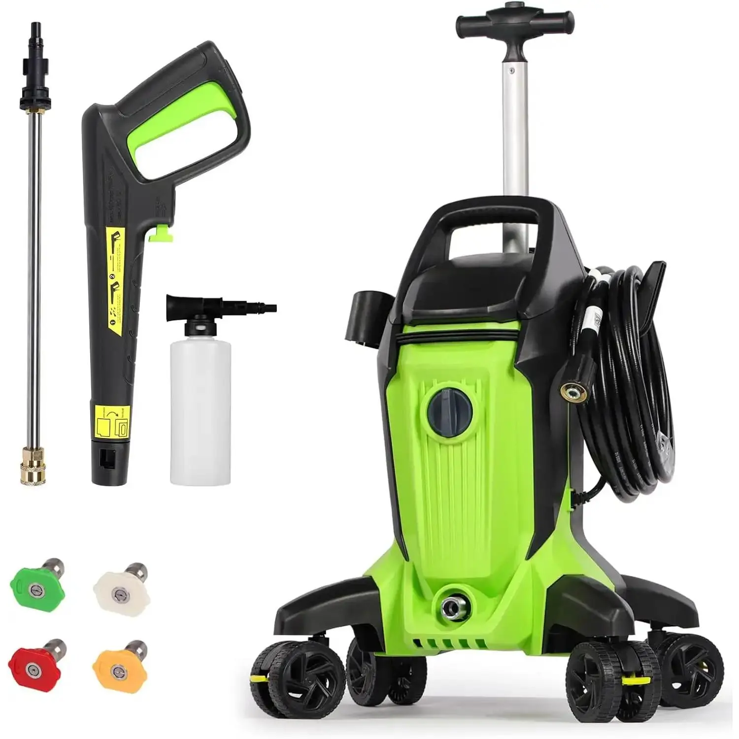 Multi-Scene Electric Pressure Washer 4500PSI MAX 2.5GPM Power Washer Electric Powered with 25FT hose and 4 Anti-Tipping Wheels for Car, Home, Driveway, Yard, Outdoor, Gutter, Pool, Brick Cleaning