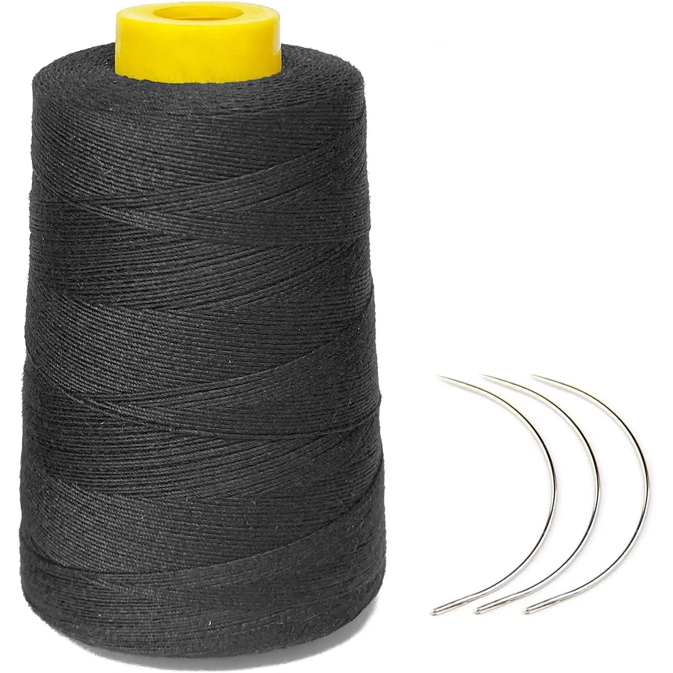 Thick Human  Sewing Thread with 3 count   Wig Making Thread 1000 Yards (Black)