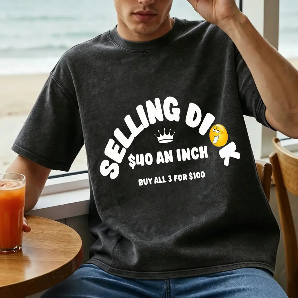 Selling Dick $40 An Inch Buy All 3 For $100 Vintage T-Shirt Graphic Tee Outdoor Casual Made In USA For Women For Men [Block Core Threads cotton t-shirt/sweatshirt/hoodie, soft and comfortable]