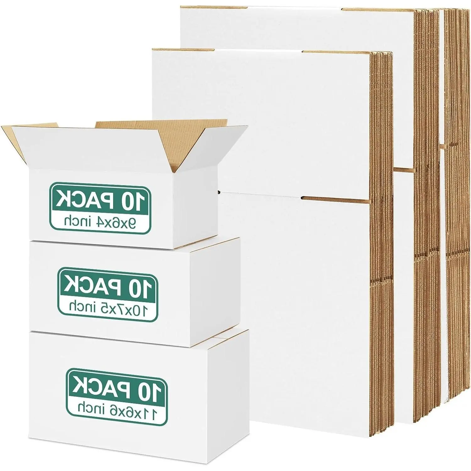 30 Pack Small Shipping Boxes Assorted Sizes, White Corrugated Mailers, 9x6x4 & 10x7x5 & 11x6x6, 10 PCS Each, Cardboard Packaging Boxes for Small Business Mailing