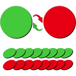 25 Pcs 1” Double-Sided Red Green Magnetic Dots, Flip Over Colored Magnets for Whiteboard, Refrigerator and Office