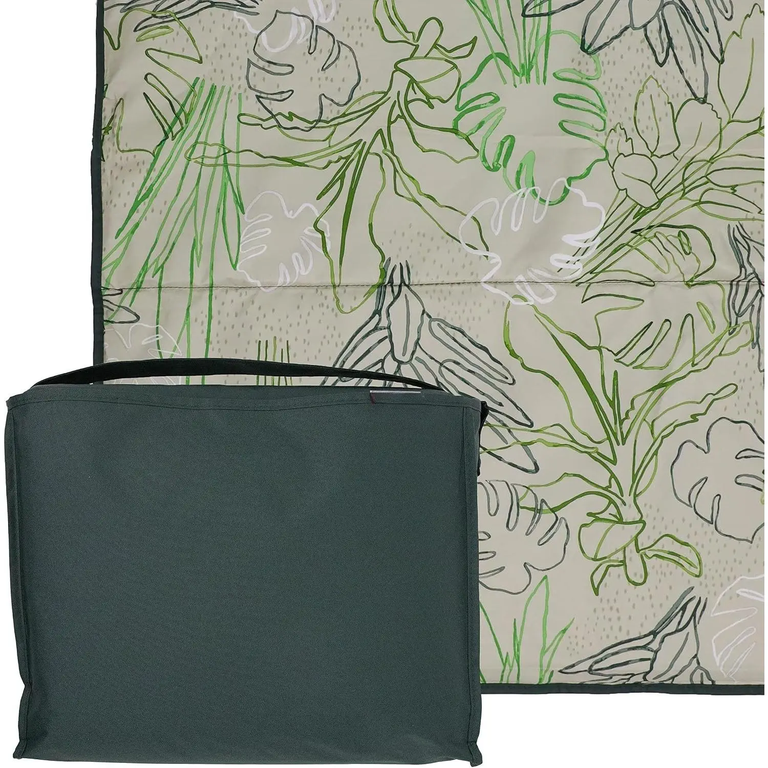 Outdoor Adventure Blanket | Rain Forest | Soft Pad with  Strap | Large outdoor blanket for  play, picnics, beach trips, parks, machine wash,  strap, pocket tote, and family use.