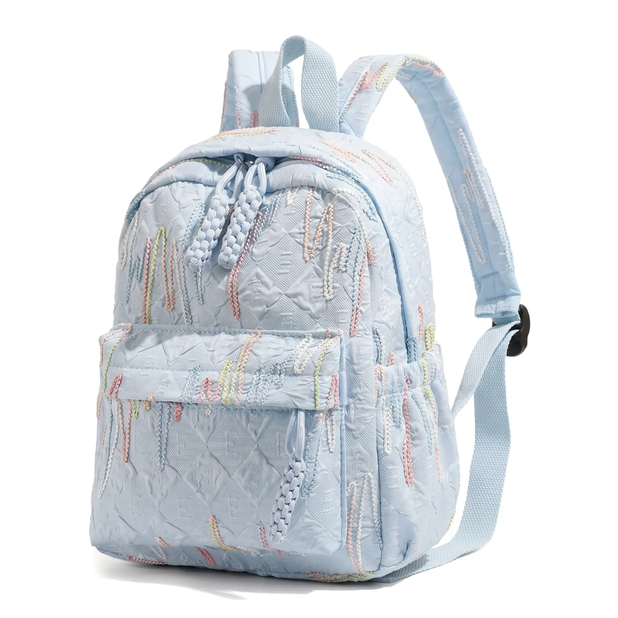 Chic Plain Stitched Backpack for Girls & Teens, Casual Unisex Oxford School Bag for Travel, Fits 13-Inch Laptop, Backpacks For Girls, Oxford Fabric, Stitched Look, School Backpack