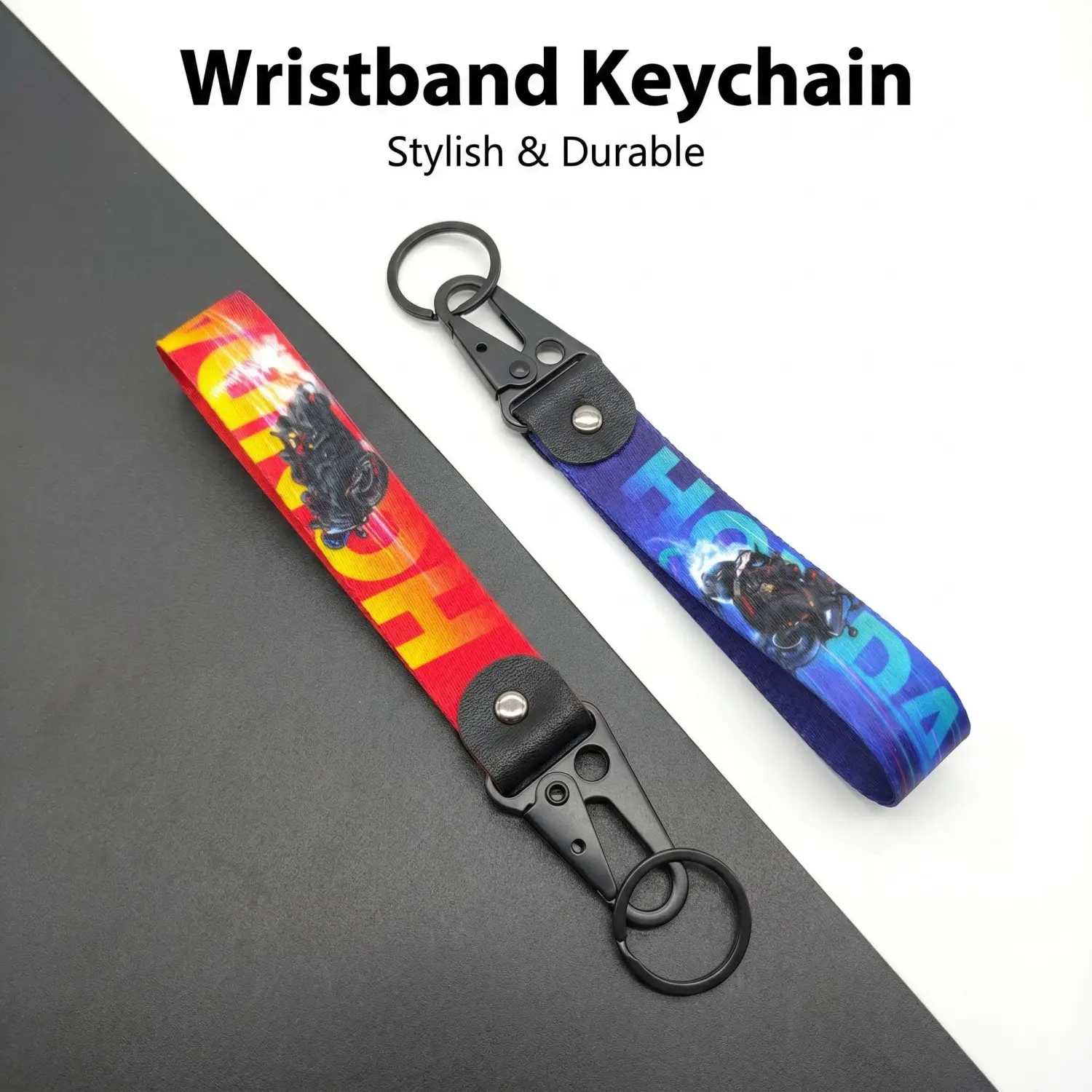 1 Pc New Red Blue Racing Motorsport JDM Keychain For Honda | Wrist Strap Lanyard Racing Keyring | Motorcycle Sport Accessories for Men | Street Gift | Backpack Bag Charm | Drive Your Dreams with Every Ride
