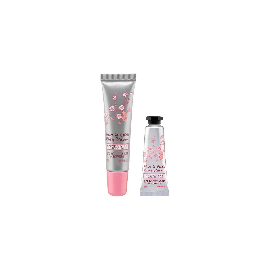 LOCCITANE Cherry Blossom Shea Rose Scented Heart Care Kits Soothing Skin Benefits Lipstick 12ml+Hand Cream 10ml