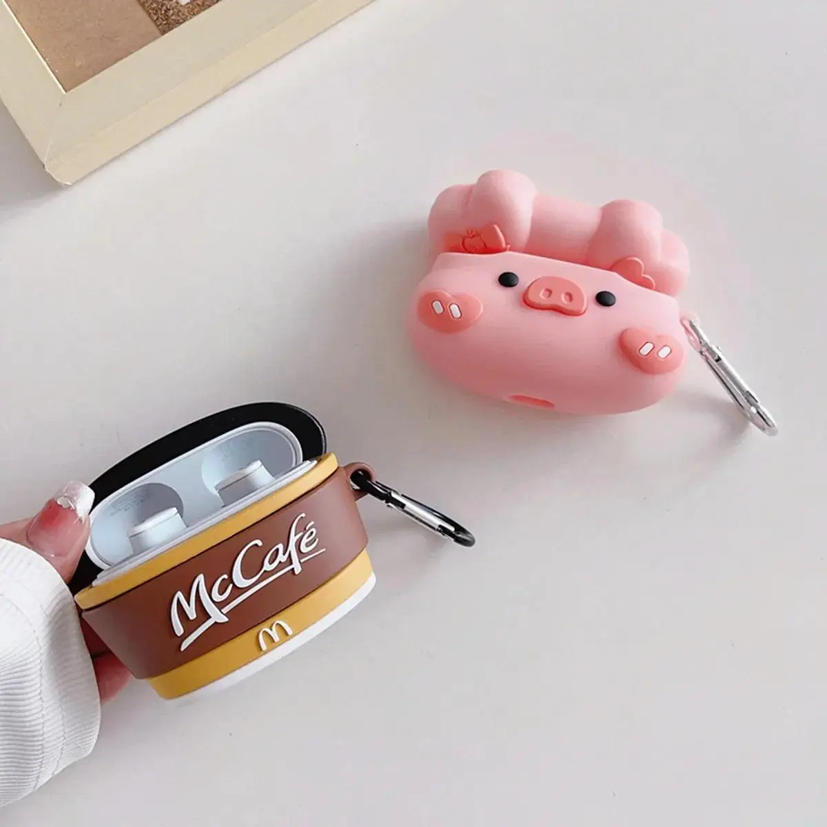 For Beats Studio Buds 2021,Studio Buds+ Plus 2023 Cover with Hook,Cute Cartoon creative Design Silicone Earphone protective case