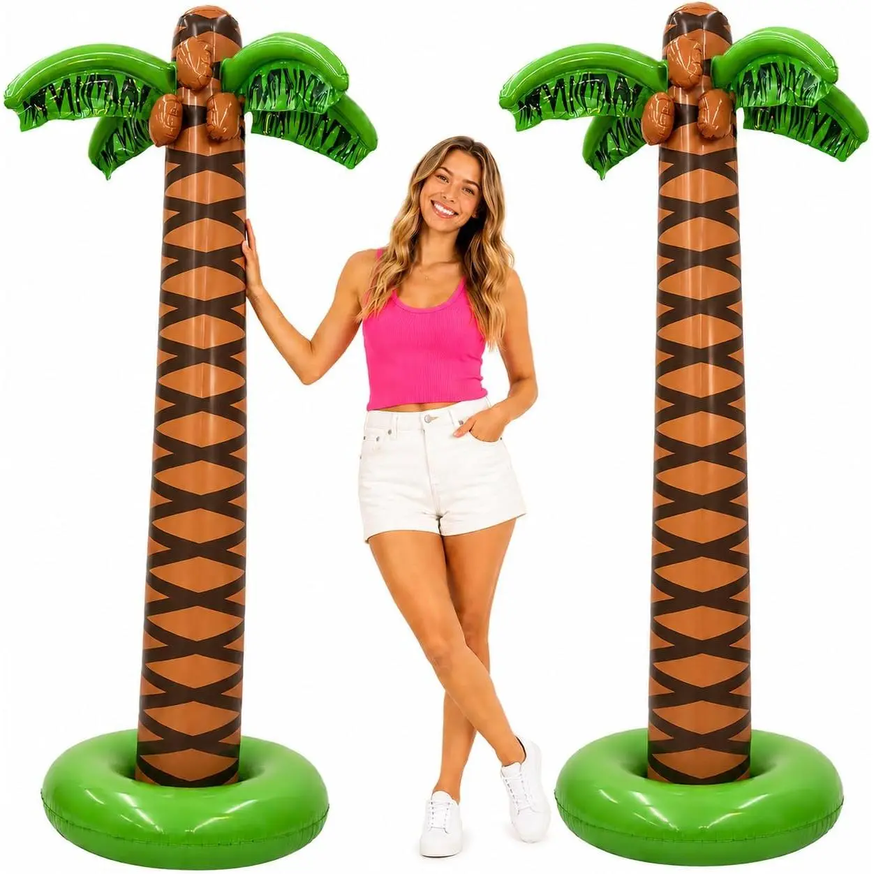 2 Pack Giant Inflatable Palm Trees 6 Ft Tall - Palm Tree Blow Up for Tropical Seaside Inflate Trees Party Decorations, Summer Beach Tree Party, Beach Decoration Plant Birthday Suppliesfidget toys