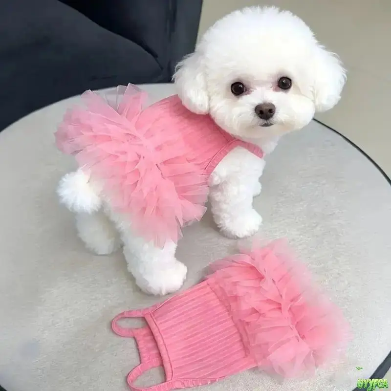 Extra Small Dog and Cat Princess Tutu Dress,Pink Layered Tulle Ribbed Sleeveless Sundress,Cooling, Easy Dressing, Soft Breathable Stretchy Pullover Pet Outfit for Daily Walks Birthday Parties Spring Summer Outdoor Photoshoot,sporty swimsuits women