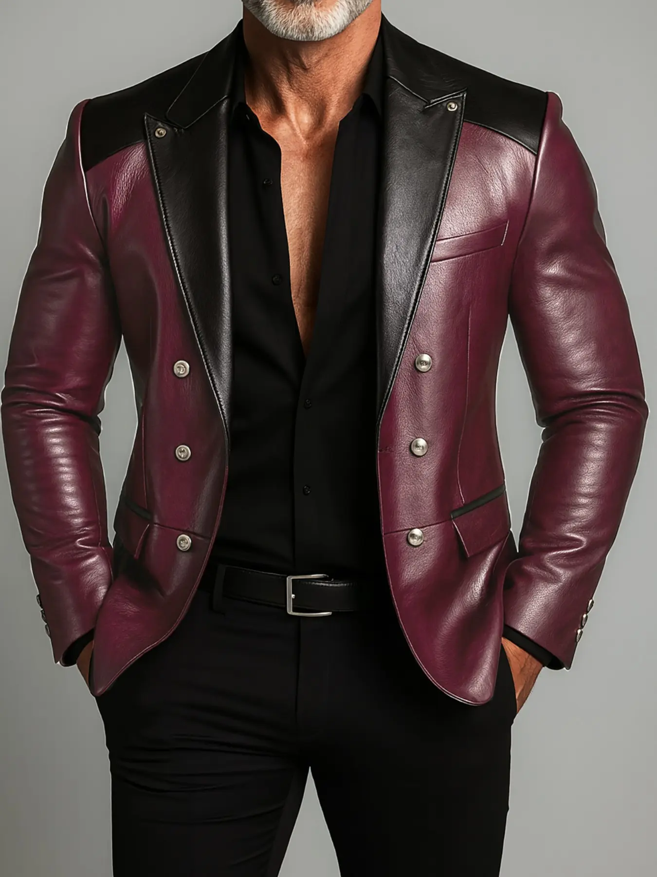 Men's Lightweight Business Suit Jacket, Colorblock Design, Casual Mature Style, Perfect for Dinners, Parties, Outdoor Events
