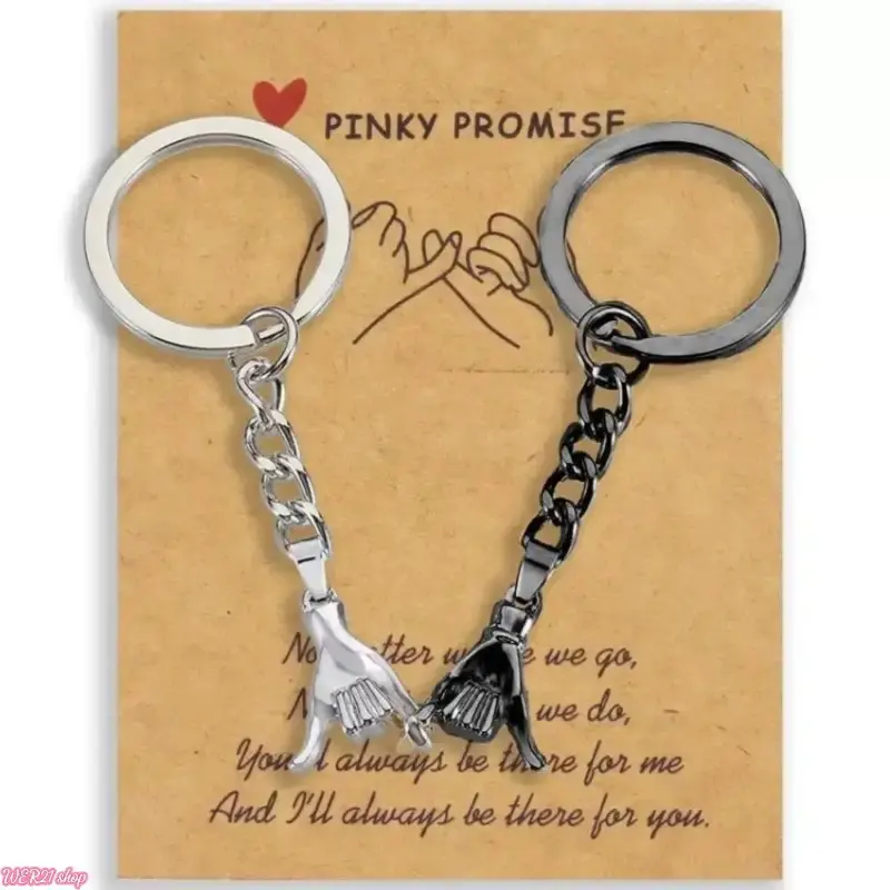 [WER21]2PCS Pinky Theme Interlock Keychains - Cute Symbolic Gift Ready Set for Couples, Portable Size Trendy Daily Carry Charm, Durable Keepsake for Anniversary, Keychains for Women by SpringStatements, Cute Gifts For Girlfriend, Couple Gifts