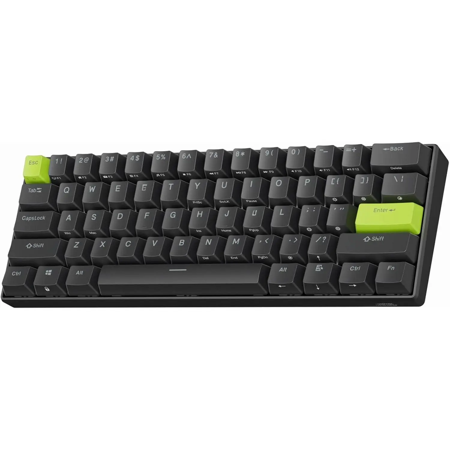 C61 HE Gaming Keyboard 60% Wired Mechanical Keyboard with Hall Effect   8000Hz Polling Rate Rapid Trigger RGB Backlit, 61 , Black Green