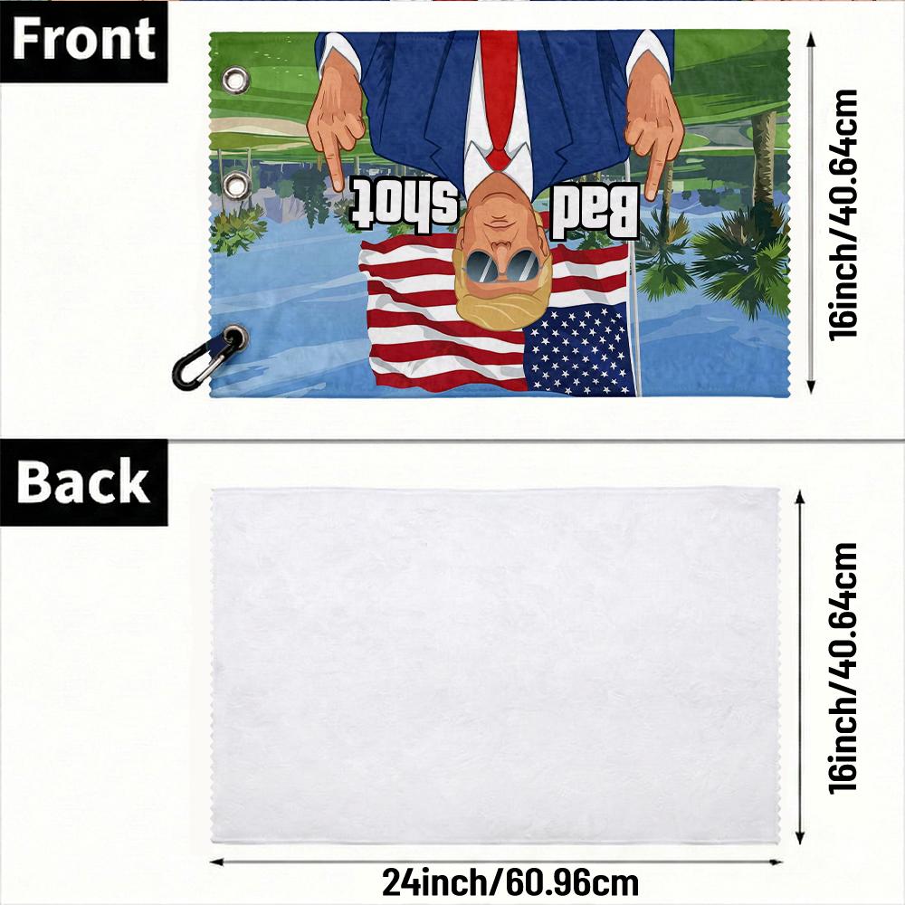 Curves & Clubs Trump Golf Towel| Trump 100 Dollar Bill Towel| American Towel| Funny Golf Towel| Golf Bag Accessory With Clip| Golf Towels For Golf Bags (Bad Shot)