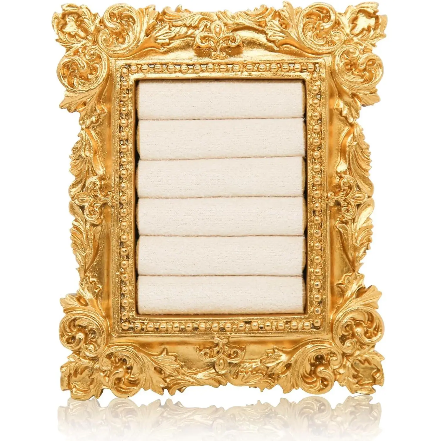 Ring Frame Holder for Women, 3.94x3.54 In Picture Frame Engagement Ring Organizer Holder with  Cushion,  Display Stand for Wedding Ceremony,  Display