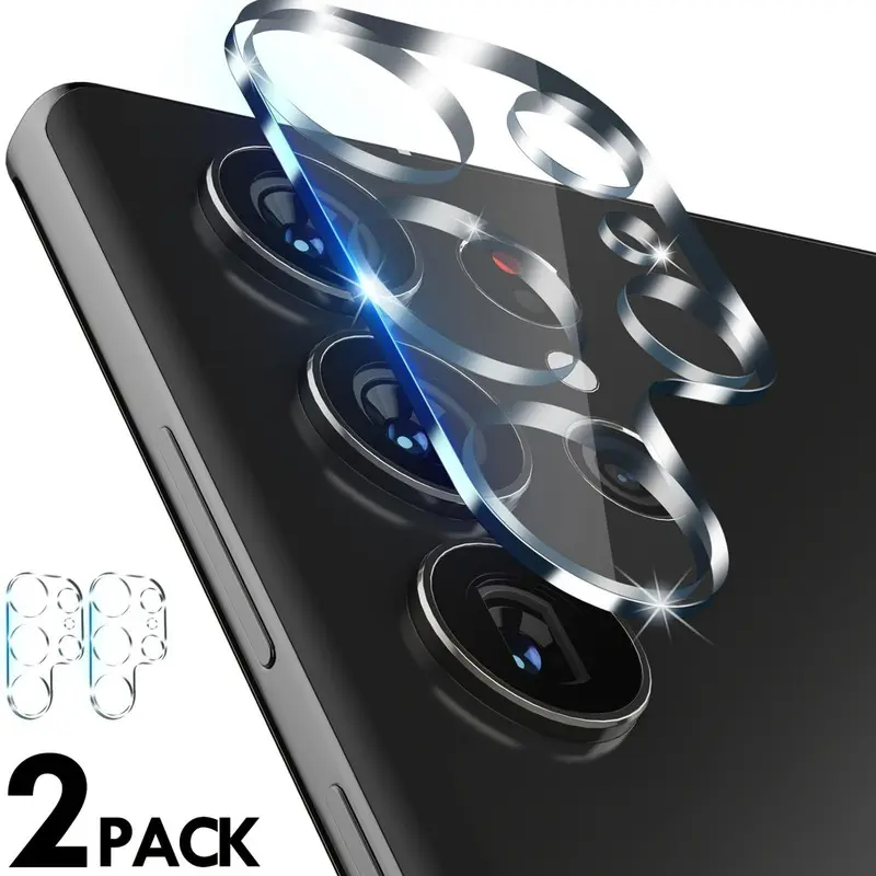 Premium 9H Tempered Glass Camera Lens Protector for SamSung for Galaxy S26 S25 S24 S23 S22 Ultra S25 S24 S23 S22 Plus FE with 2pcs Screen Protectors Smartphone Camera Accessories