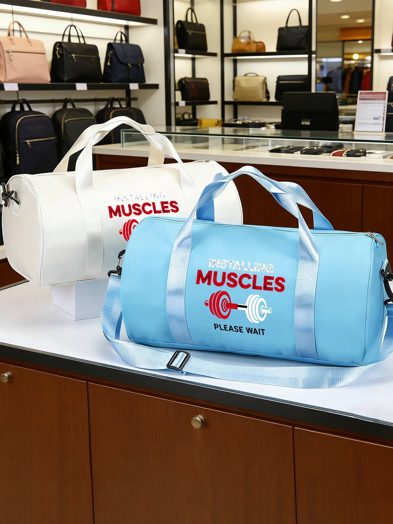 Dumbbell Pattern Crossbody Bag, Daily‑use Sports Shoulder Bag and Basketball Bag. Suitable for Daily Sports and Commuting. Durable with Large Capacity, Adjustable Shoulder Strap, A Fashionable Item and An Ideal Gift.