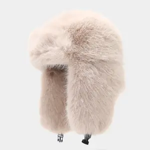 Super Warm Faux Fur Winter Hat with Flaps Extra Thick Ski Cap Windproof Cold Weather Ear Cover Bonnet Cute Clothes Matches Outdoor Travel Styling Hat for Winter