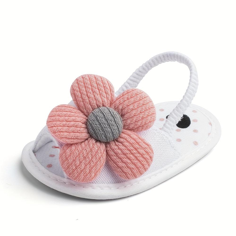 Trendy Cute Flower Decor Sandals Baby Girls, Breathable Lightweight Walking Shoes And