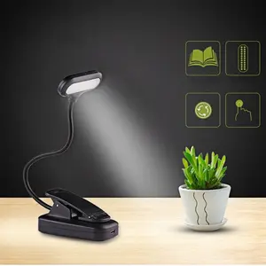 USB Rechargeable LED Clip Night Light, Mini LED Reading Lamp, Warm Clip Light for Desk, Travel, Bedroom, Bookshelf, 1pcs