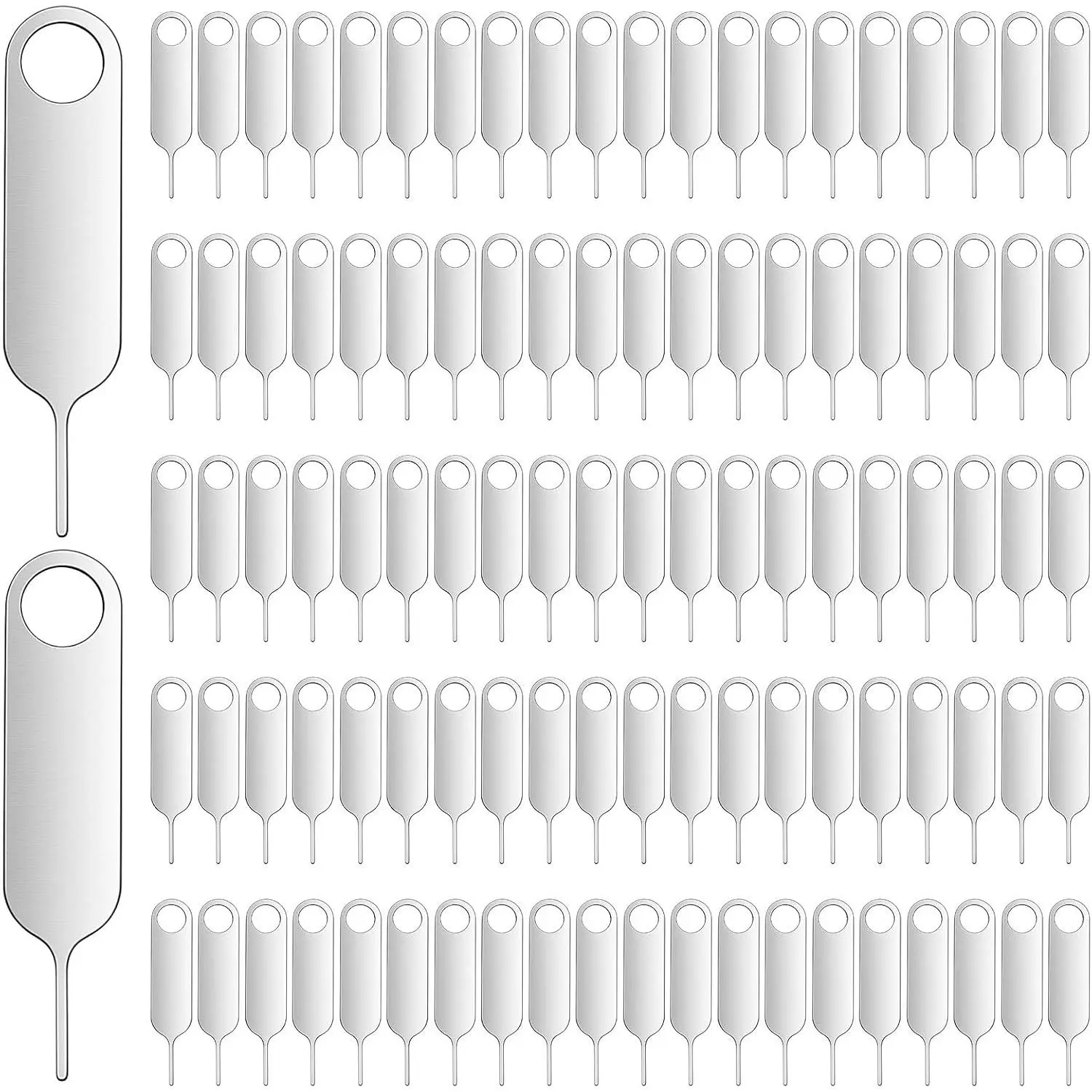 100PCS SIM Card Removal Tool Set Universal Sim Card Tray Removal Key Tray Ejectors Pins Waterproof Universal Sim/SD Cards Pin Opening Ejector Pin fits Key Rings Multi-Functional SD Ejector Tool