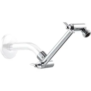 6 inch Shower Head Extension Arm, Adjustable Height & Angle Shower Arm Extender with Locking Nut, Easy Install Universal G1/2 Connector for Fixed and Handheld Showerhead, Chrome