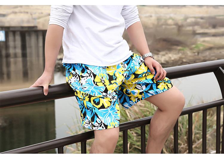 Summer Swimming Shorts Trunks Men Beach Shorts Camouflage Print Quick Dry Surf Shorts Drawstring Brand Casual Beachwear Menswear Flower