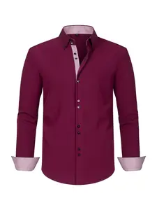 Men's Stretch Long Sleeve Shirt, Business Casual, Loose Fit, Smooth Skin Friendly, Father's Day Gift, Multi-Scene Wear