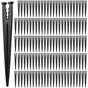 100-Pack Drip Irrigation Support Stakes, 1/4 Inch Pipe Diameter, Plastic Material, 5.6 Inch Long Microtube Holder, Garden Hose Fixing