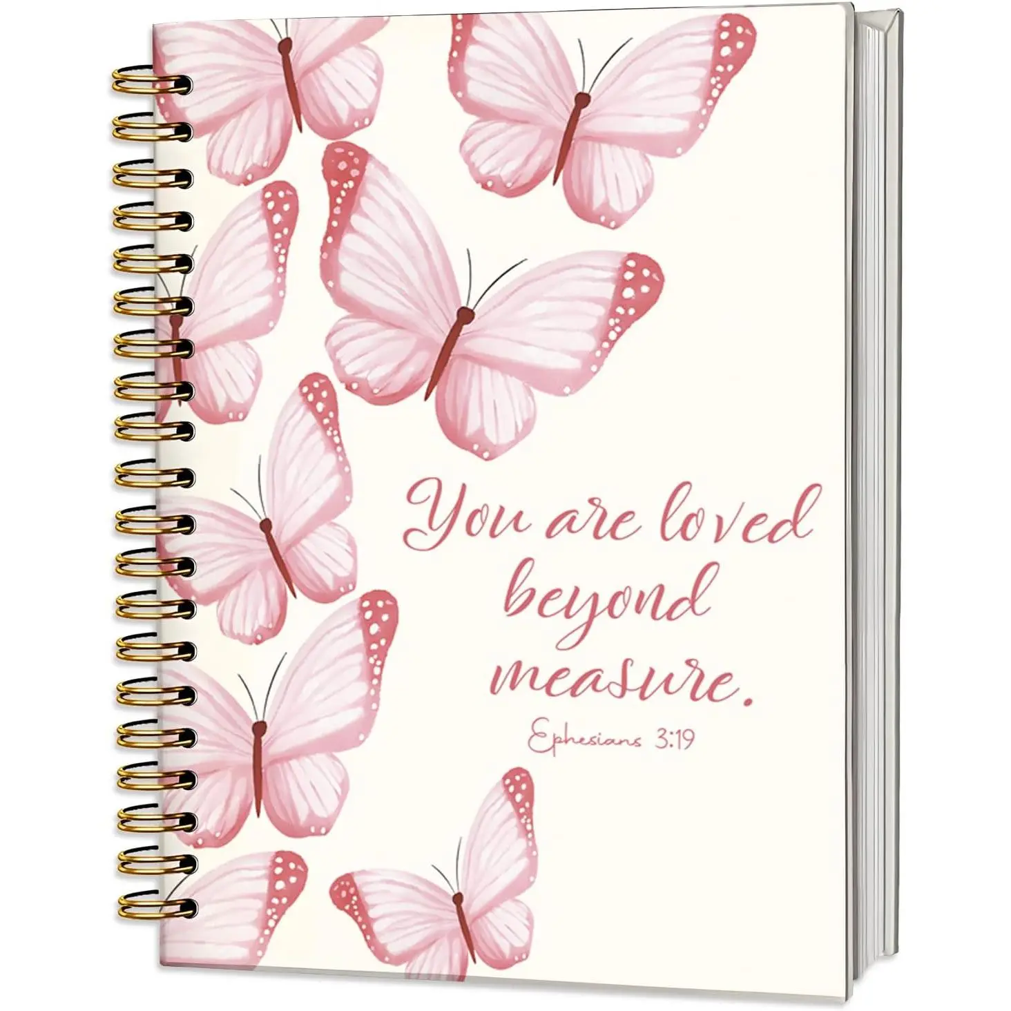 Study Journal for Teen Girls, Butterfly Christian Gifts for Women,  Study Notebook Prayer Journal for ,Cute  Butterfly School Spiral Notebooks Supplies,5.5x8.3 in