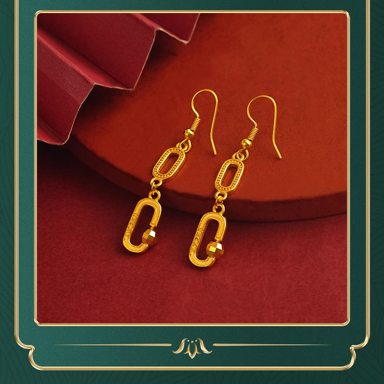 Fortune Ring Ear Hooks Fashionable and Elegant Interlocking Earrings Jewelry Manufacturer Wholesale Supply new jojo bows rich staccs jewelry g shock valentines gifts for gf free shipping only gifts for women men's valentine's gifts