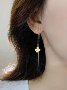 Clover Earrings, Long Dangle Design, Elegant and Gentle Style, Perfect for Daily Wear, Ideal Gift for Holidays