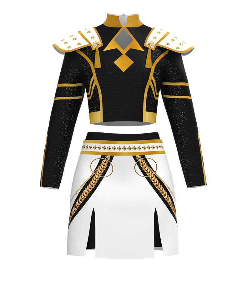 K-Pop Demon Slayer Cosplay Costume Anime Two-Dimensional Stage Performance Costume Zoe Rumi Cosplay Outfit KPop Demon Hunter Costume 2-Piece Set: Halloween Embroidered Jacket and Plaid Skirt, Dance Performance (All Patterns Are Printed) Womenswear Clothes