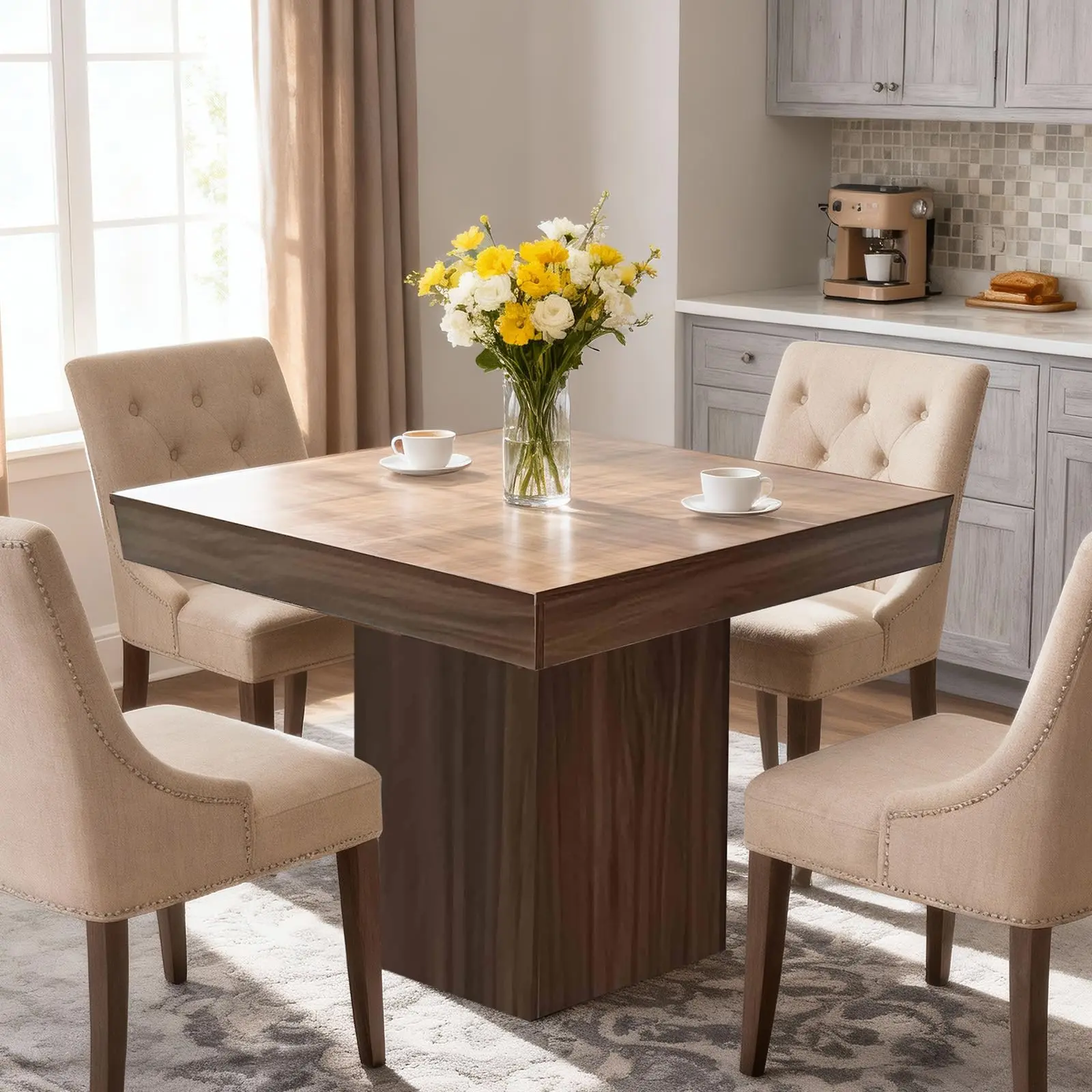 Towallmark 31.5 Inch Modern Square Dining Tables, Compact Kitchen Tables Designed for 2 to 4 People, Ideal for Small Dining Spaces and Kitchens
