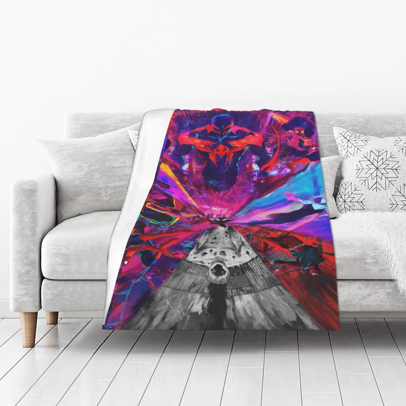Multiverse Spider Hero Colorful Comic Graphic Throw Blanket for Adults and Children, Soft Cozy Blankets for Sofa Bed Bedroom Travel Camping, kid Birthday Gift, Father's Day Gift, Summer Home Decor