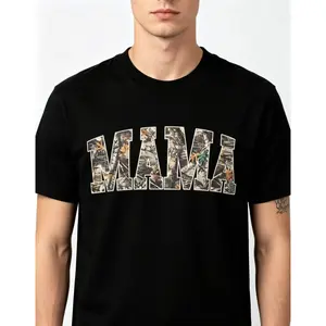 Hunting Mama T-Shirt, Camo Mama Shirt, Mother's Day Gift, Camouflage Mama T-Shirt, Varsity Mama Shirt, Retro Mam Shirt Unisex Graphic Casual Short Sleeve Crew Neck,Shirt for Men & Women, Gift for Her and Him Unisex T-shirt