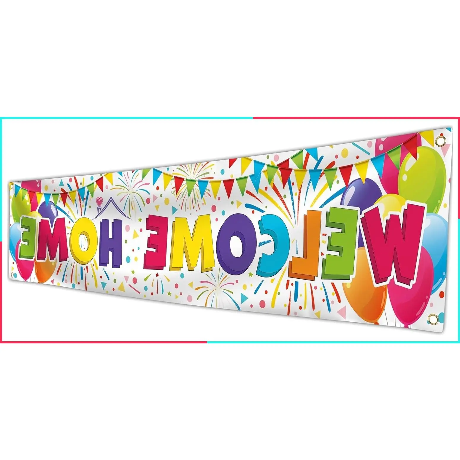 Welcome Home Banner - Welcome Back Decorations - 6 x 1.3ft - We Missed You Banner (White)