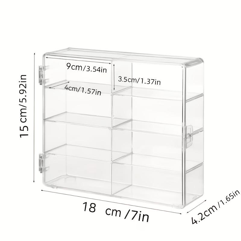 4 PCS  Multi-functional 8 Compartment Clear Plastic Storage Boxes Stackable with Lids for Toys Cars Jewelry Desktop Closet Organizer Space Saving Home Office