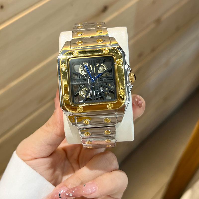 Kadi Men's Alloy Quartz Watch Hollow Transparent Bottom Men's Business Quartz Watch Wristwatch