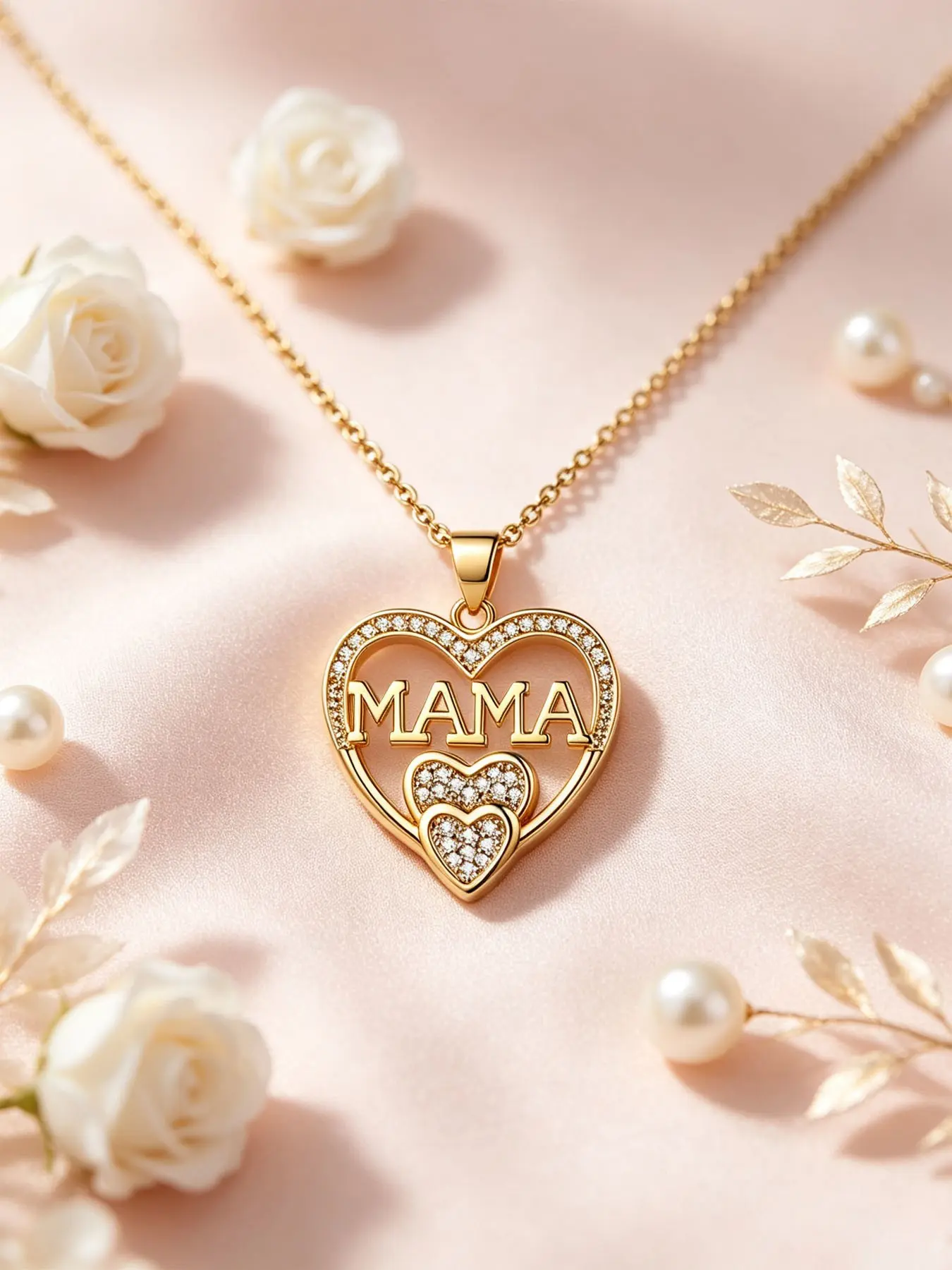 Elegant Mama Pendant Necklace, Symbolic Lucky Jewelry, Perfect Gift for Mother's Day, Thanksgiving, Christmas, for Mom, Grandma, Family